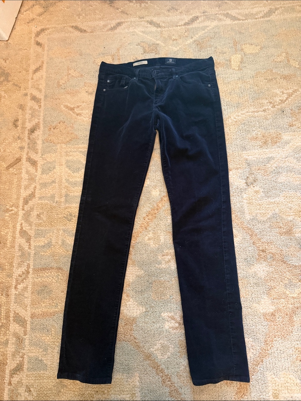 AG Adriano Goldschmied Navy Skinny Corduroy Jeans straight leg 30 inseam